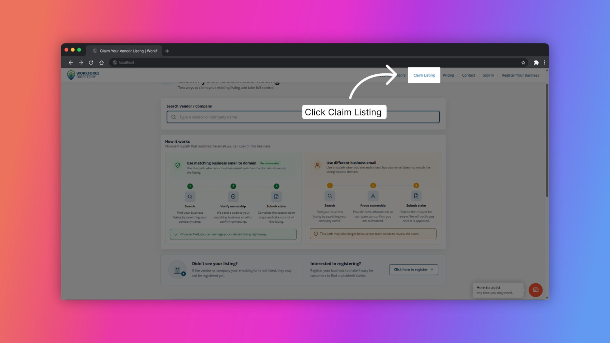 Step 2: Start the claim process