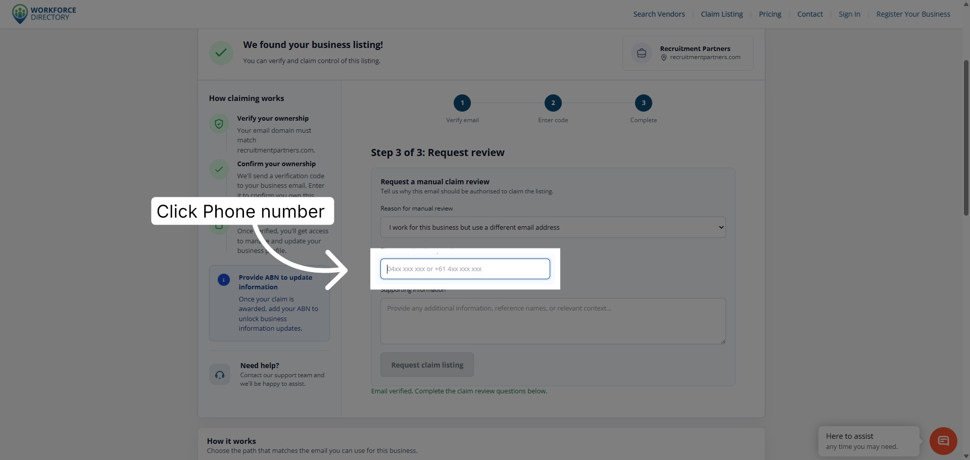 Step 11: Enter your phone number