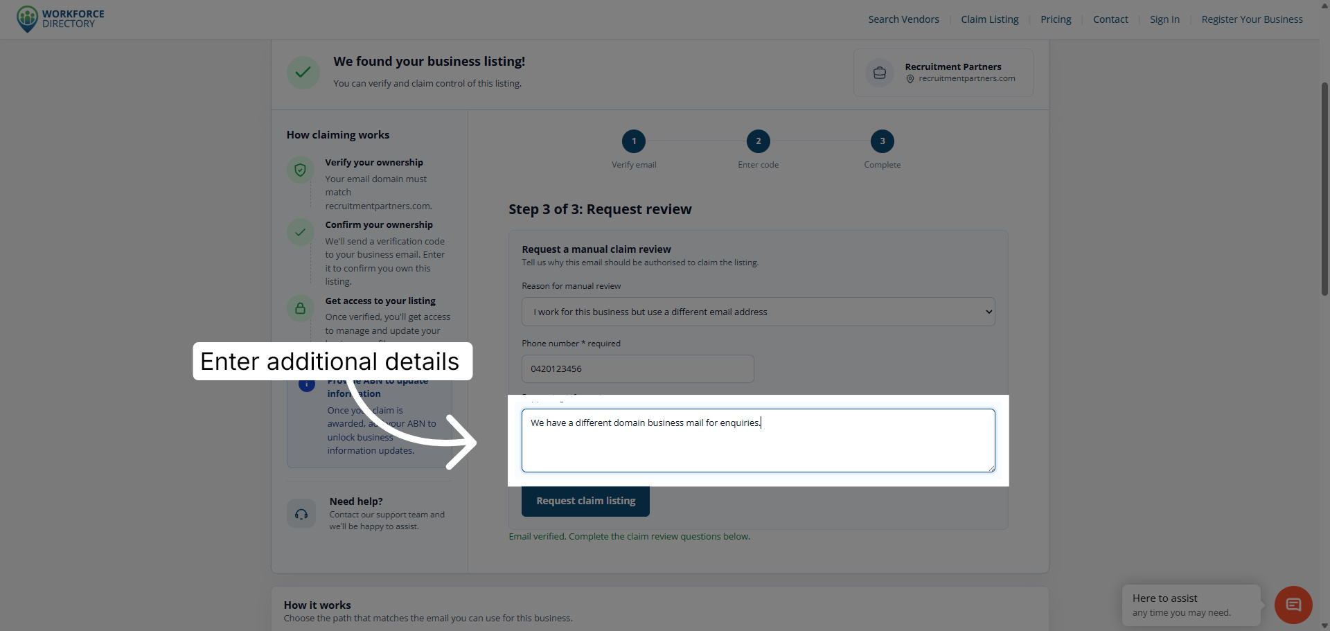 Step 12: Provide supporting details