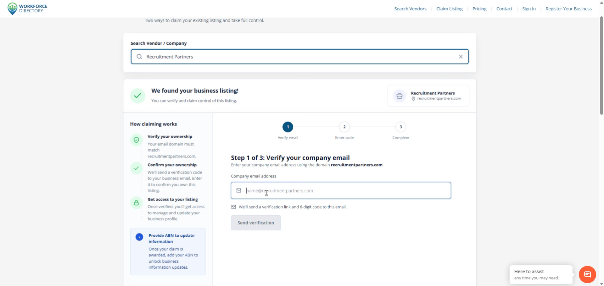 Step 4: Update the company email
