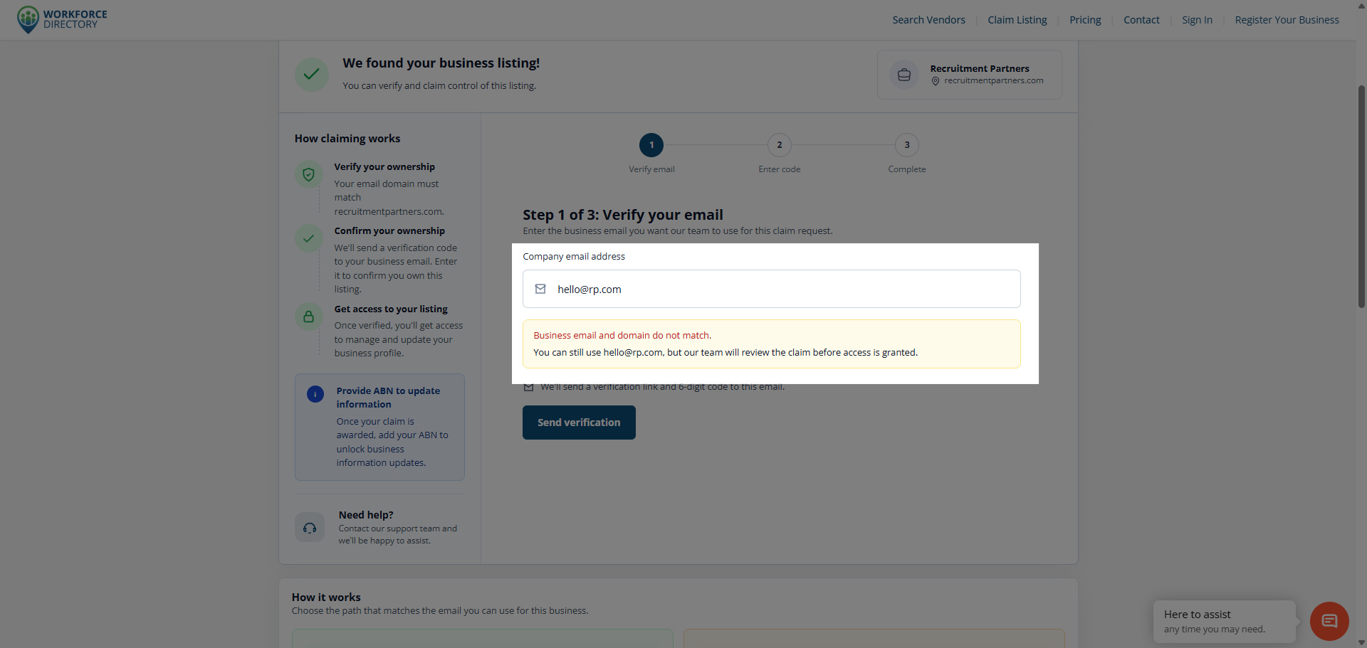 Step 5: Acknowledge the email review notice
