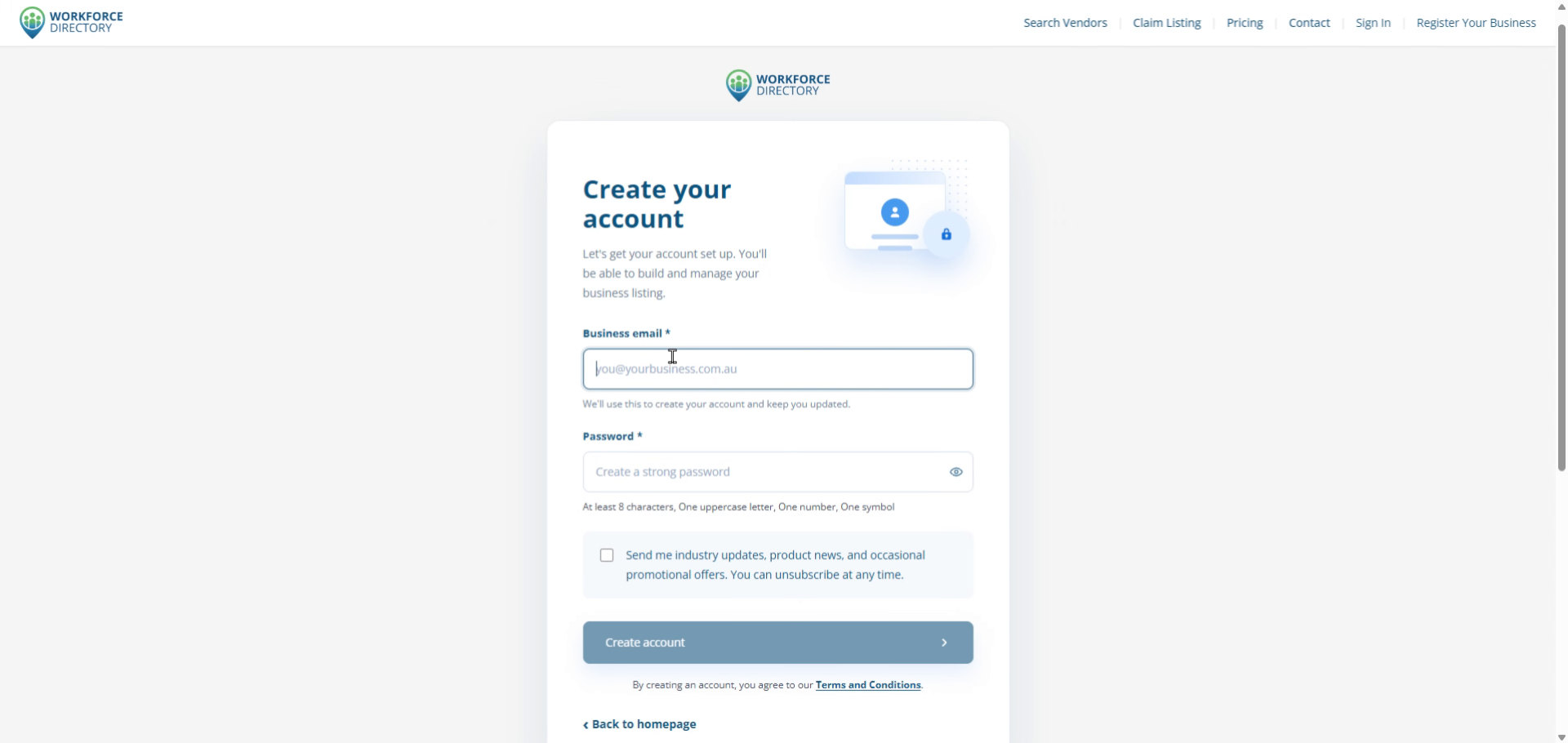 Step 5: Enter your business email address