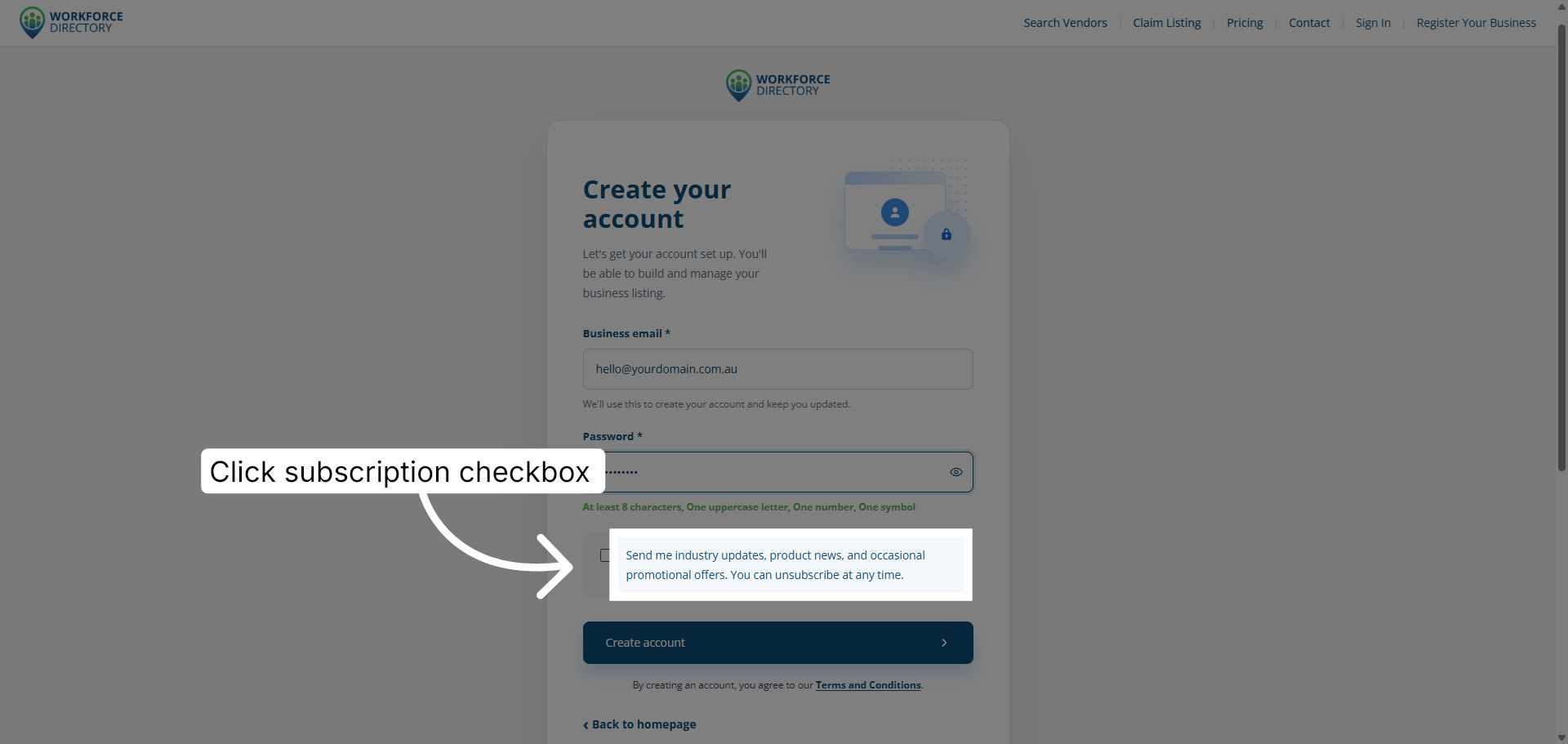 Step 7: Choose whether to subscribe to updates