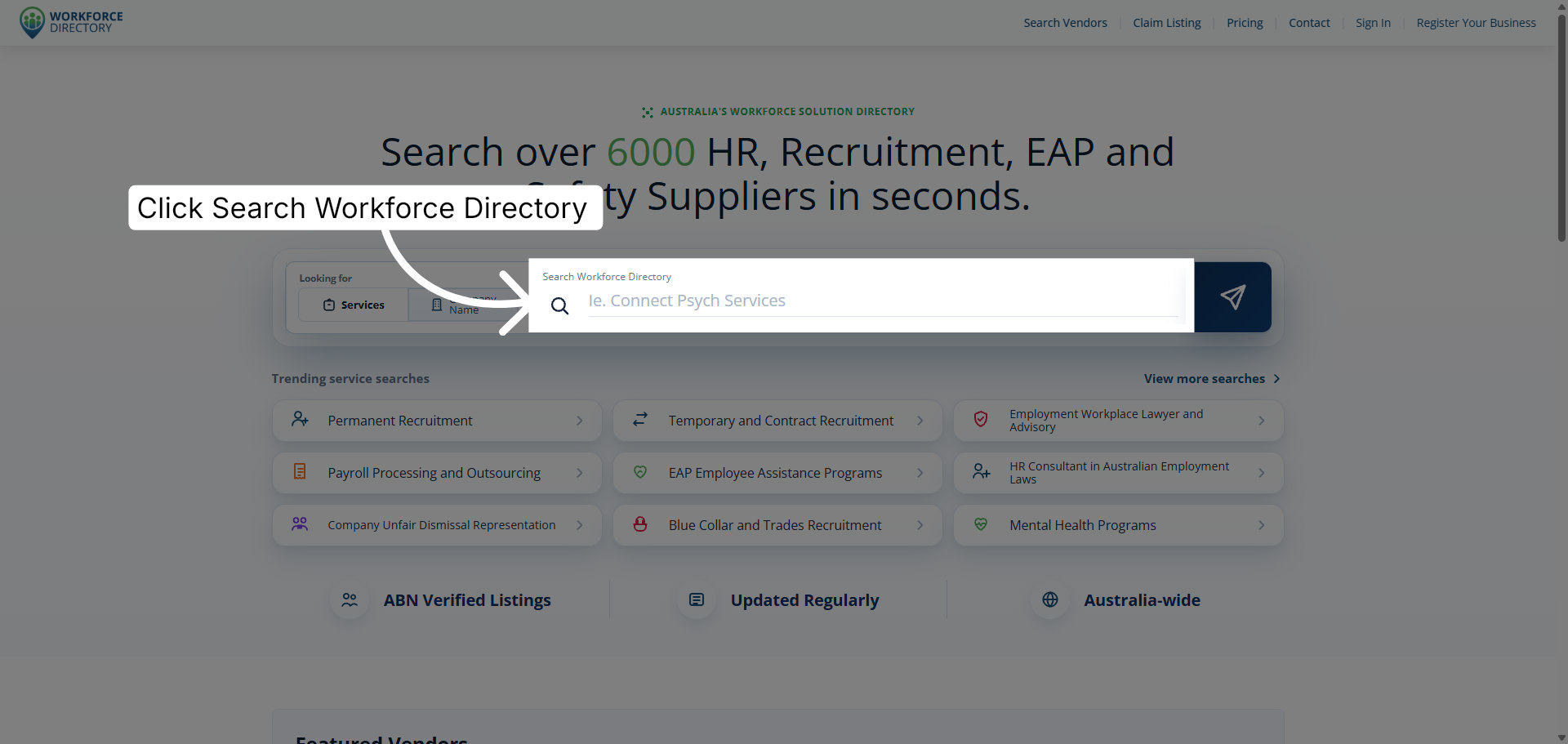 Step 4: Open Workforce Directory search