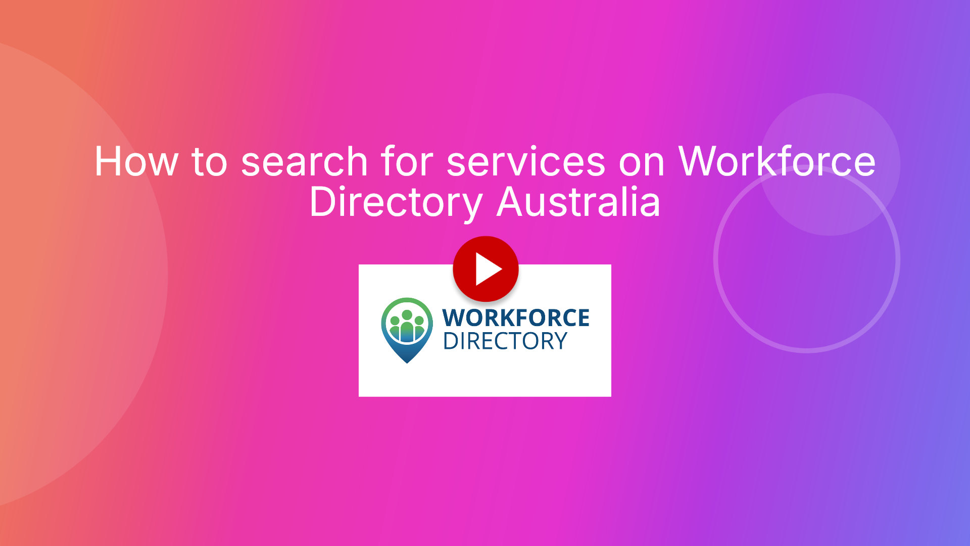 Step 1: Use service search on Workforce Directory