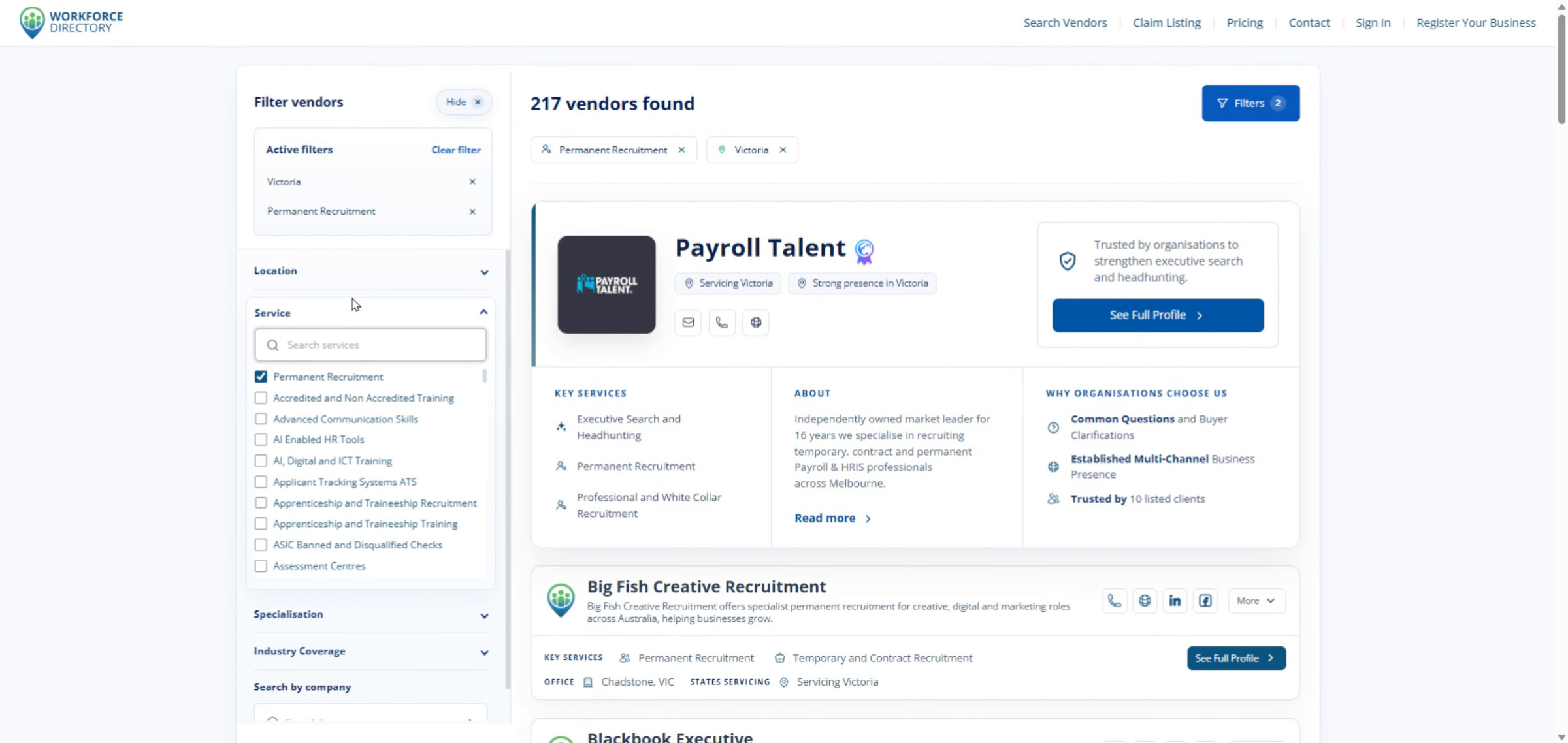 Step 7: Switch to company search